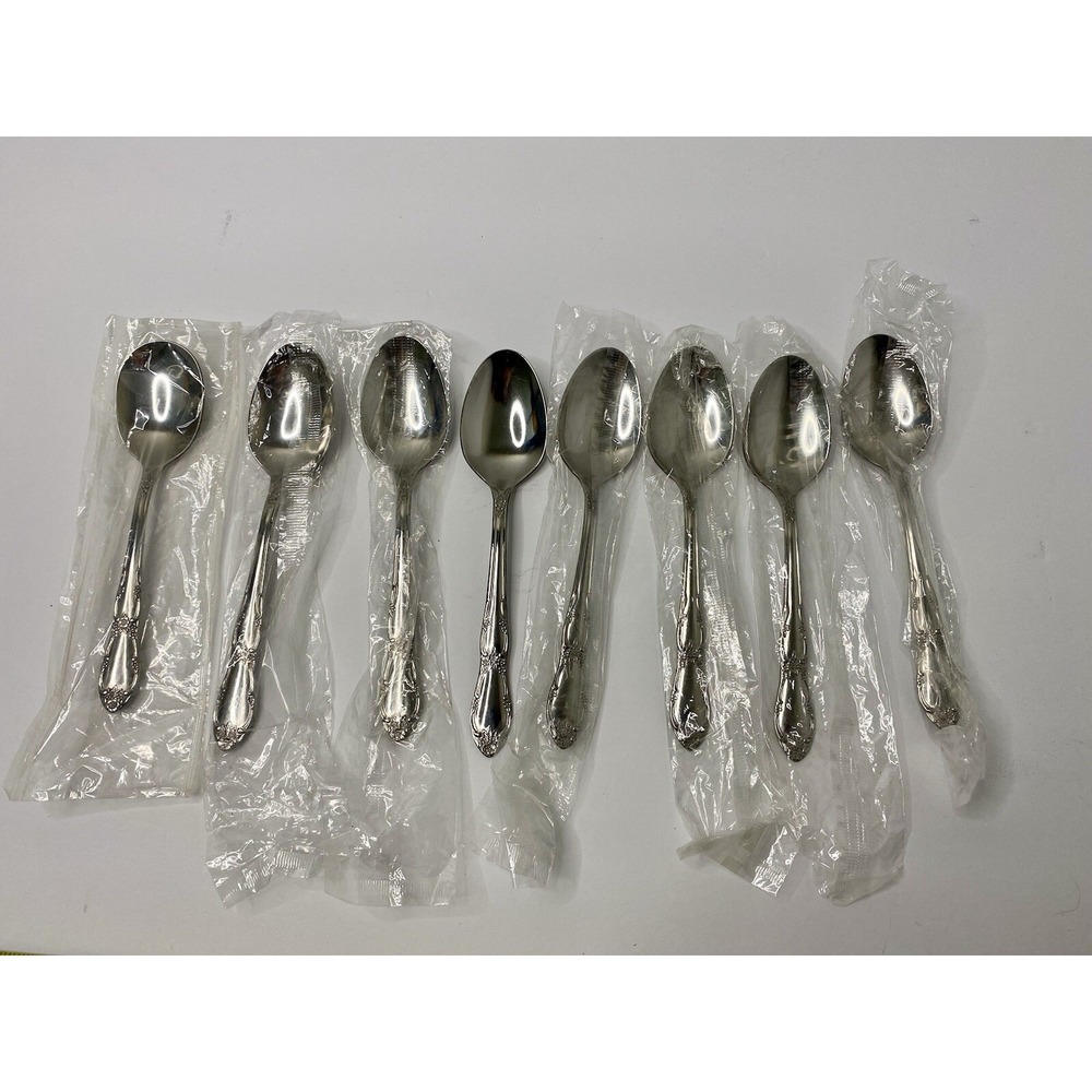 Rogers ONEIDA Fenway Daydream Oval Soup Spoons 7 & 1 Sugar Spoon Unused